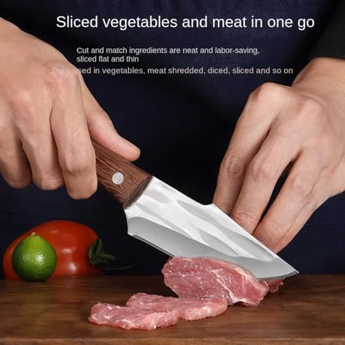 Image of Wizbiz 4 Inch Meat Cleaver Knife for Kitchen Chooping Knife High Carbon Stainless Steel Ultra Sharp Blade with Wooden Handle for Chicken Mutton Vegetables Cutting Tool