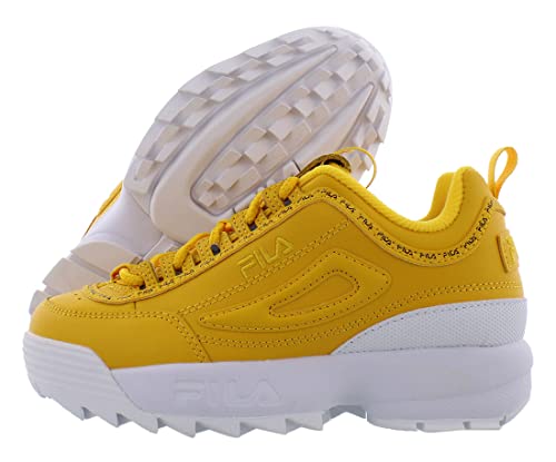 Fila Disruptor Ii Premium Repeat Boys Shoes Size 3, Color: Yellow-Yellow