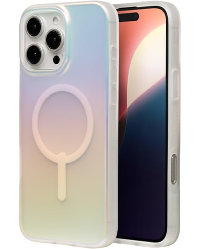 ZAGG Milan Snap Case for iPhone 16 Pro Max - Color Changing Finish, MagSafe & Wireless Charging Compatible, 13ft Drop Protection, Graphene Reinforced, Eco-Friendly, Matte Iridescent