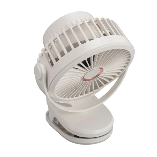 Ventilador portátil con clip y rotación de 360 grados, flujo de aire silencioso de alta duración 2