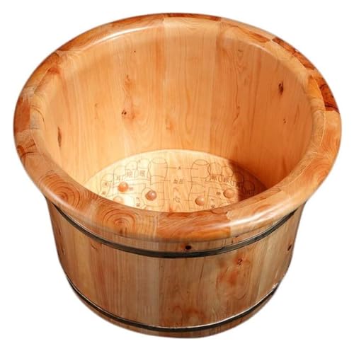 Tina de pies de madera maciza con masaje