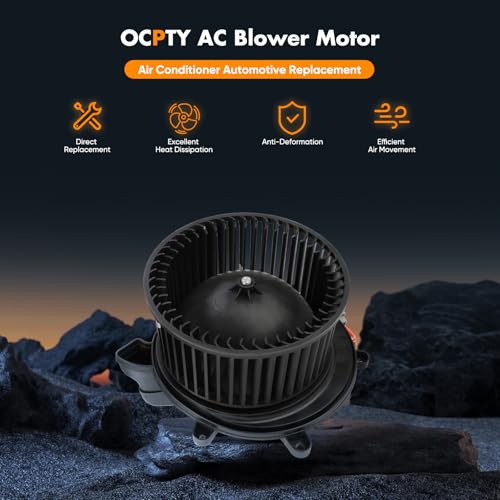 Image of OCPTY AC Blower Motor Fit for Ford Mustang 2015-2023 2015 2016 2017 2018 2019 2020 21 22 23, OE Replaces-700327,PM4489,FR3Z19805 B,FR3Z19805A A /C Blower Motor with Fan Cage Air Conditioner HVAC w /Fan