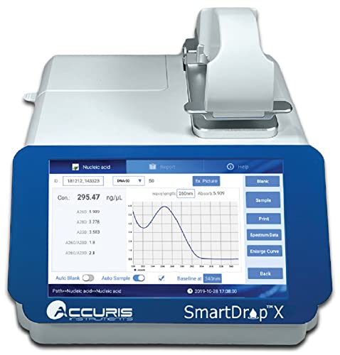 Benchmark Accuris SmartDrop X NS1010 Microvolume DNA RNA Proteins Analyses