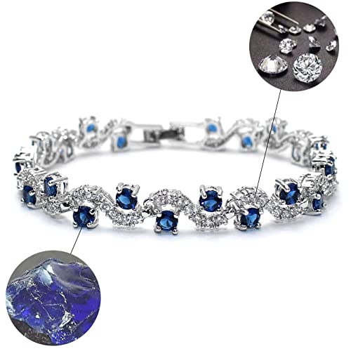 18K white gold women's Italian style moissanite diamond bracelet, sapphire bracelet, women's tennis bracelet, high-end women's gift4