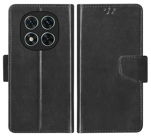 SBMS Flip Cover for Xiaomi Mi Redmi Note 14 Pro 5G Back Cover Case with Magnatic Closure | Inbuilt Stand | Card & Money Pocket (Black)