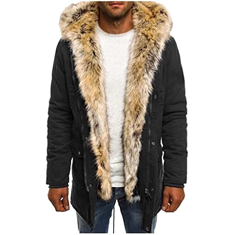 Men's Lightweight Faux Fur Lined Winter Jacket Cover