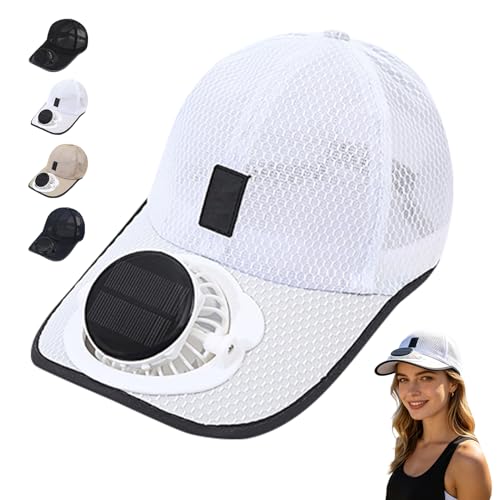 Mütze Mit Ventilator Mesh Baseball Cap Mit Abnehmbarer Verstellbar Solar Ventilator Schirmkappe Mit Mini Ven-tilator Solar/USB Aufladung Ventila-Tor Mütze UV-Schutz Für Outdoor Angeln Sport(B)
