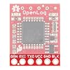SparkFun OpenLog مسجل بيانات مفتوح المصدر يعمل عبر اتصال تسلسلي بسيط يدعم بطاقات microSD FAT16 / 32 حتى 32 جيجا بايت بمعدلات باود قابلة للتهيئة تصل إلى 115200bps مبرمج مسبقًا ATmega328 و bootloader