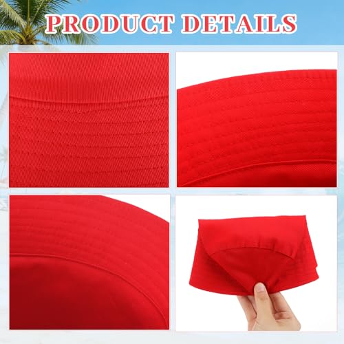 Image of 36 /24 /12 Pcs Bucket Hats for Men Women Bulk Cotton Fishing Cap UV Protection Beach Foldable Solid Color Sun Cap