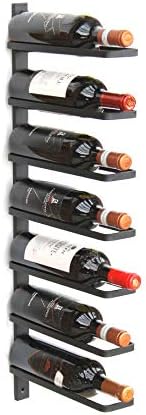 DanDiBo Wine Rack wall mounted 7 Bottles black Metal Bottle Holder Rack shelf