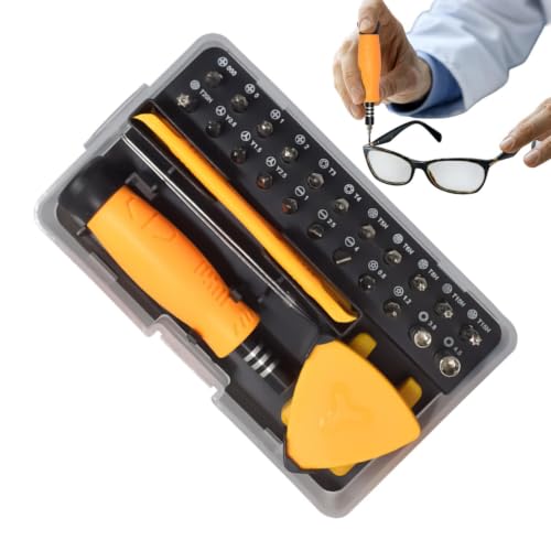 Juego de Destornilladores con Punta Magnética | 33 Puntas de Precisión para Desmontaje,con Pinzas y PortaPuntas,Para Electrónica Ordenador Portátil Reloj DIY Móvil Electrodomésticos