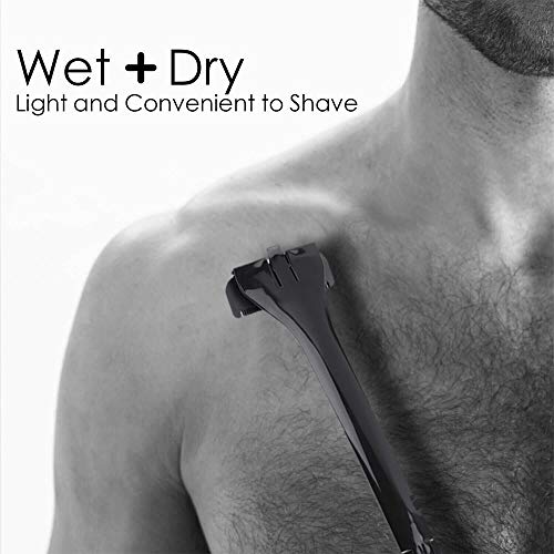 Faletony Rückenrasierer Herren, Rückenrasierer Körperrasierer mit ergonomischer Griff Gebogen DIY Rückenhaar Rasier Schmerzlose für perfekte Nassrasur - effektive Rückenrasur - Image 5
