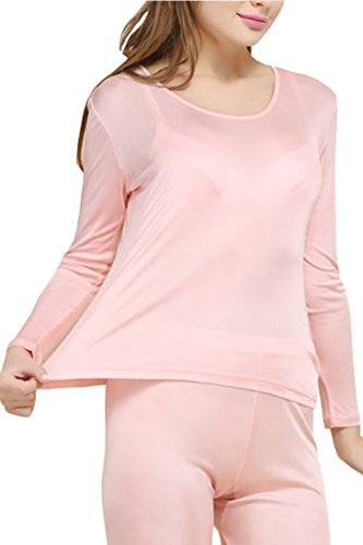 Image of Grenasasilk Womens Silk Long Underwear Mulberry-silk Long Johns Thermal Underwear Sets Cold Weather Base Layer