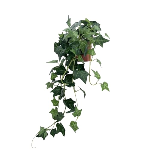 FLRLIVING 31.5 Artificial English Ivy Plant in Pot - Fake Silk Ivy Greenery for Home Decor Tabletop Office Shelf Balcony or Bathroom (1 Pack)