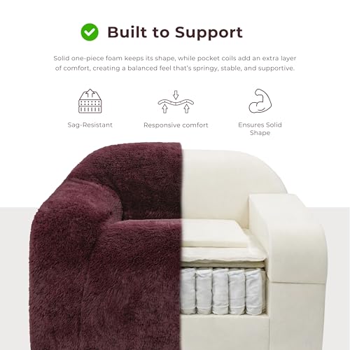 Sillón Plegable Tela Peluche Rojo miniatura 7