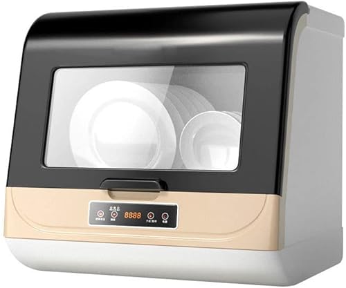 Portable Countertop Dishwasher, GDNTMU Mini Dishwasher with 4 Washing Programs,Air-dry Function,Automatic Dishwasher Deep Heating Cleaning Machine for Small Apartments, Dorms and RVs (Gold)