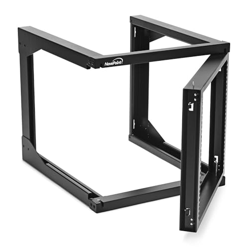 Image of NavePoint 9U Server Rack with Swing Gate - Wall Mount Rack for 19 Inch IT & AV Equipment - 24' Deep, Black