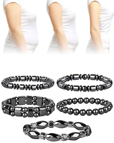 UYRVAPE 5 Unids Pulsera de Hematita para Hombres Mujeres Reiki Brazalete Curativo Pulsera Energía Magnética Tiger Pulseras de Terapia de Ojos