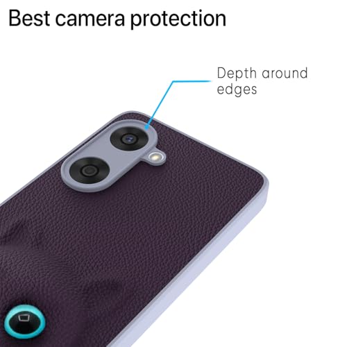 Image of Pikkme Back Cover for Oneplus Nord Ce 5 5G | Cute Cat Leather Finish for Girls | Soft TPU | Bumper Case (Purple)