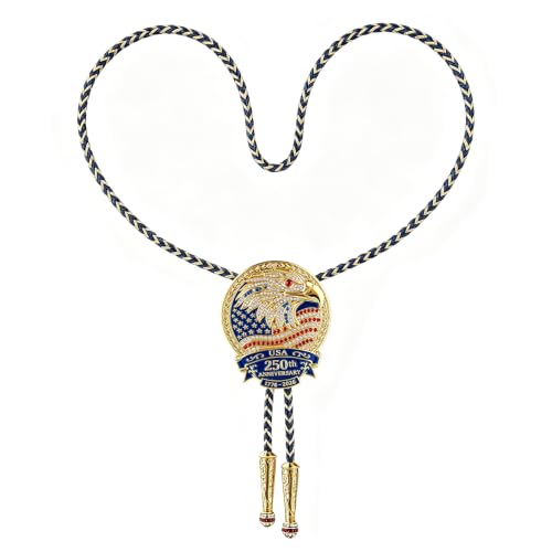 Image of GelConnie Bolo Ties for Men Women Western Cowboy Tie Mens Western Necklace Leather Necktie Gold Bolero Tie Cowboy Necklace