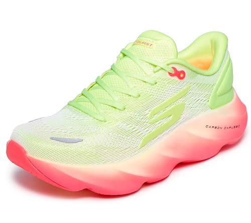 Skechers Women's Aero Burst Running Shoe, White/Yellow,...