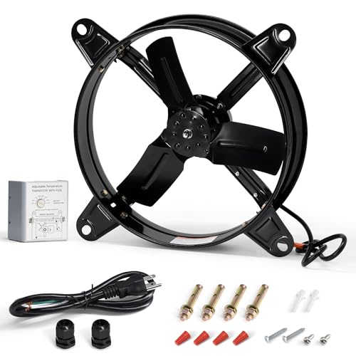 Hipoilk Gable Mount Attic Fan with Thermostat