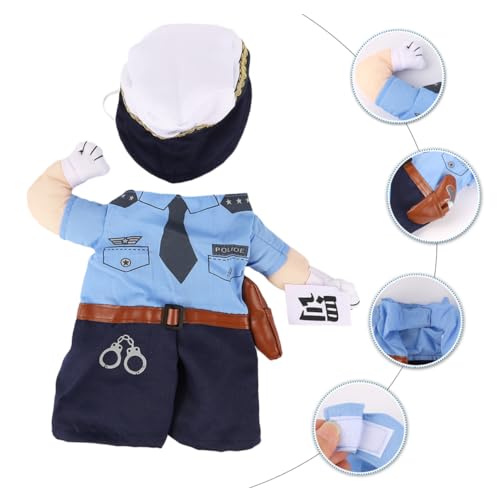 Disfraz policía para gatos y perros pequeños XL miniatura 7