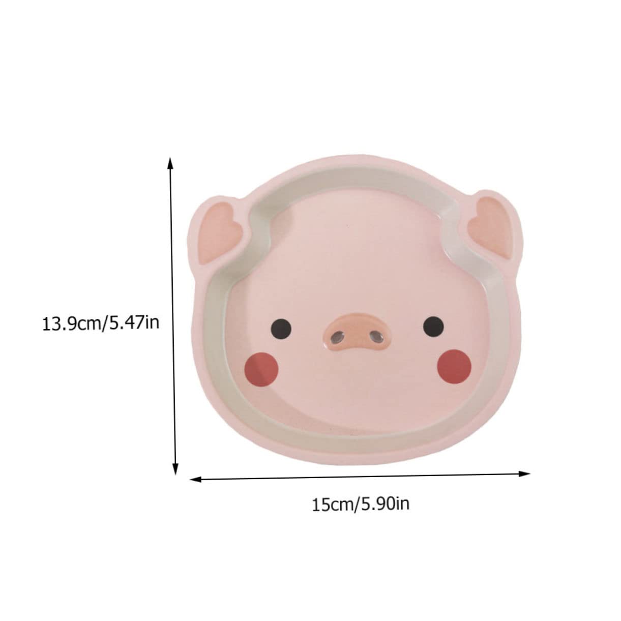 Toyvian Non-slip Piggy Plate Children's Dinnerware Babies Tableware Safe Sturdy
