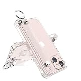 Wuwedo Glitter Case with Hand Strap Compatible with iPhone 13 6.1 Inch, Clear Sparkle Bling Cover Case with Adjustable Wrist Strap Stand Holder and Key Ring for Girls Women