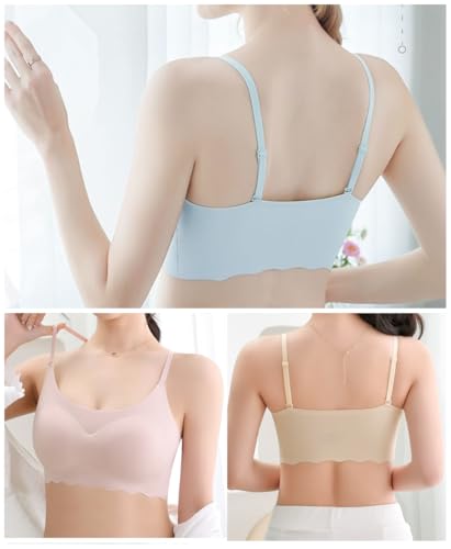 Big Girls Training Bras with Removable Padding Wireless Bralette,Adjustable Straps2