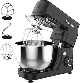 Dailyswee Stand Mixer, 4.8L Food Mixers for Baking with Bowl, Dough Hook, Wire Whip & Beater, Dough Mixer, Cake Mixer Electric, Multifunctional Kitchen Mixer, Standing Mixers for Baking, 6+P Speed