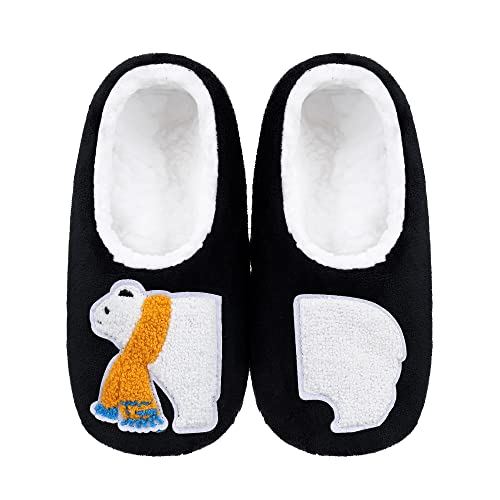 Image of ZYZX Cute Animal Slipper Socks with Grips,Cozy House Slippers for Women | Adult Winter Warm Knit Cozy Soft Safe Non Slip Fleece-lined Fluffy Plush Fuzzy Socks Indoor,Easy to Wash,Funny Gifts