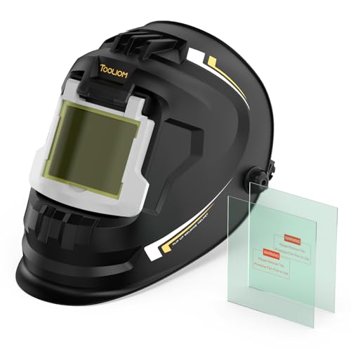 Image of TOOLIOM Flip Front Welding Helmet Welding Mask with Flip Up Lens Welding Hood Shade-10 Black Welder Helmet for Stick MIG TIG
