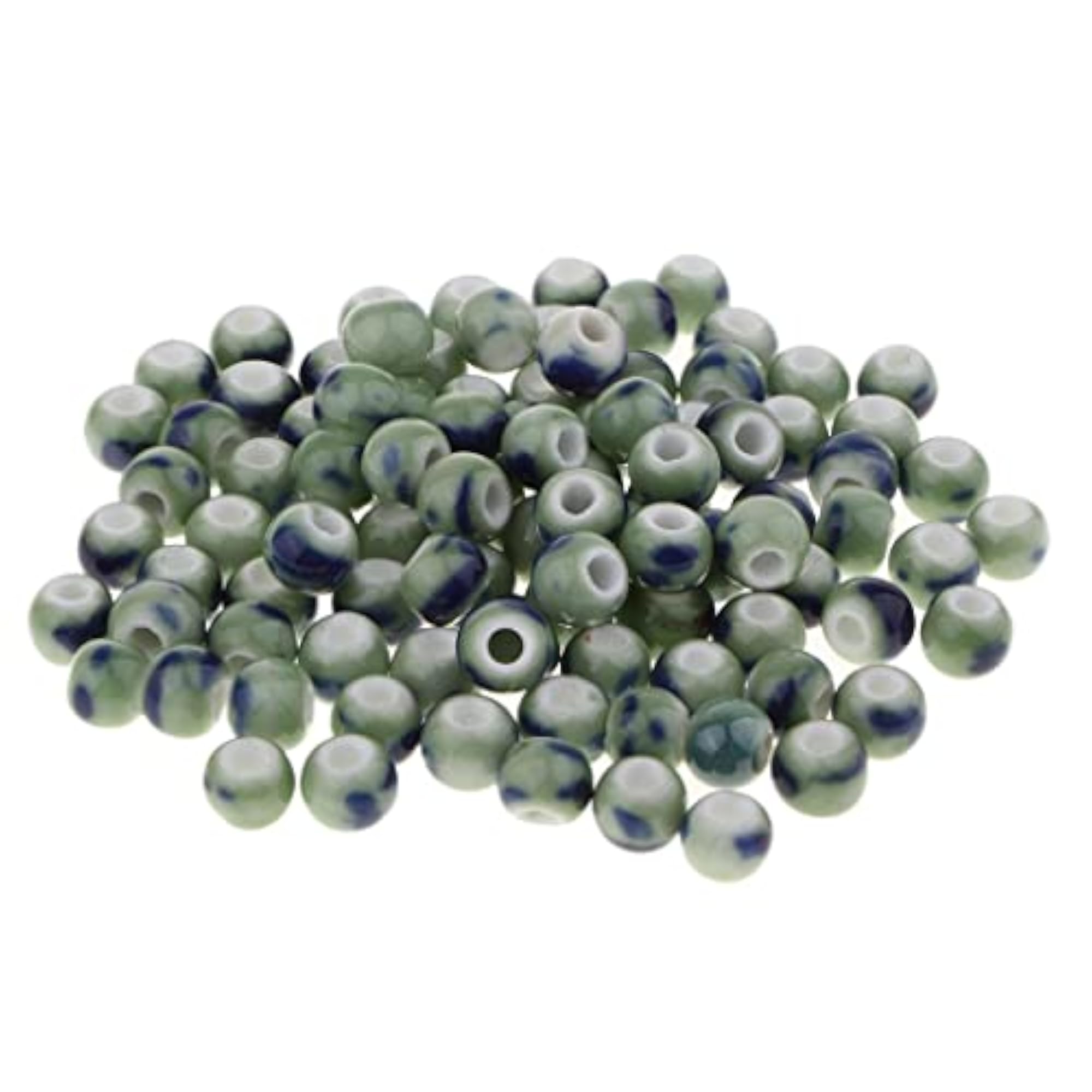 100x 8mm Loose Ceramic Beads Charms for Jewelry Making