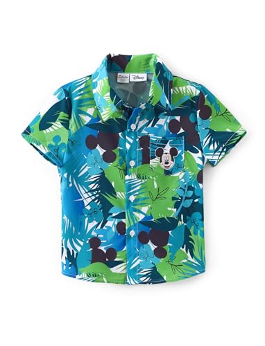 Image of Disney Marvel Spiderman Cars Stitch Star Wars Mickey Boys Hawaii Shirt Button Up Dress Shirts Short Tropical Shirt Kids 2-13Y