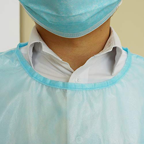 AAMI Level 3 Disposable Non-Surgical Isolation Gown, SPP+PE coating, 45g, Full Coverage, Elastic Cuff, Color Random.100pcs/carton(10 Pack10 Each)
