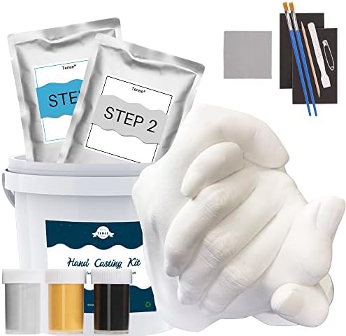 Hand Casting Kit Couples & Hand Molding Kit for Adults, Keepsake Hand Mold Kit Couples for Holiday Activities, Wedding, Couples Gifts - 3 Paint (Black, Gold, Silver)