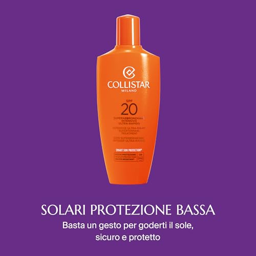 Collistar Sonnenpflege LSF 20, Ultra-Rasch Intensiv Bräunungsbeschleuniger für Gesicht & Körper, Ideal für wenig Sonne & Wochenende, Schützt & Fördert Schnelle, Intensive Bräune, 200 ml