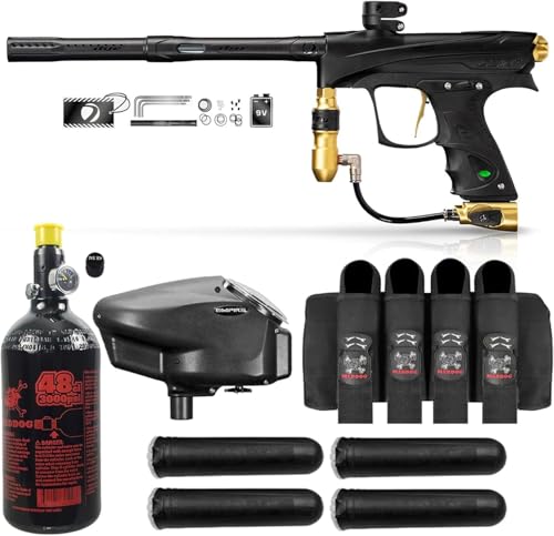 Maddog DYE CZR+ .68 Cal Full Auto Electronic Paintball Gun Marker Advanced Starter Package | HPA Tank, Empire Halo Too Loader, Neck Protector, Pro Harness &...