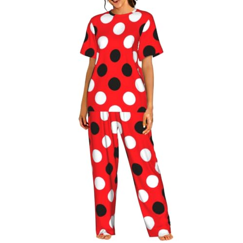 Pyjama court à pois femme : vêtement de nuit doux contre la chaleur et les irritations