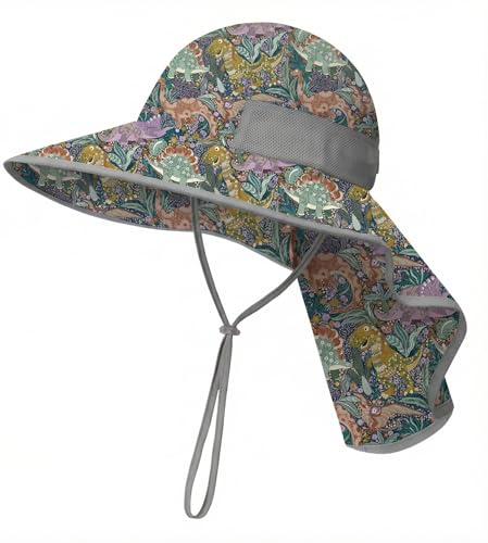 Image of icolor Kids Sun Hat UPF50+ Sun Protection Bucket Hat Toddler Summer Beach Play Hats with Neck Flap for Girl Boy Ages 3~10