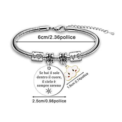 CHHYU Bracciale Donna Pendente con Incisione Se