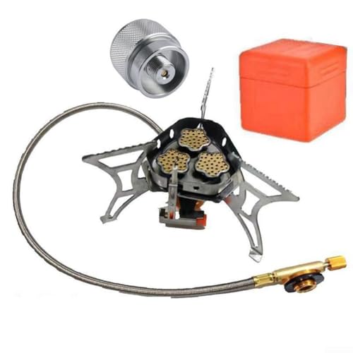 HpLive Réchaud de camping portable 5800 W avec 3 brûleurs, réchaud à gaz avec allumage piézoélectrique pour extérieur, camping, randonnée, pique-nique (2)