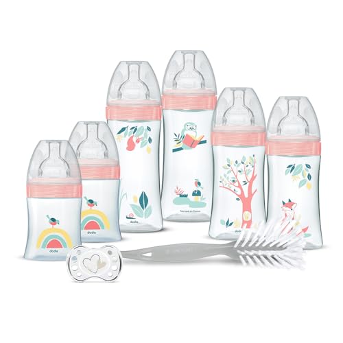 Dodie Kit Naissance - 6 Biberons Anti-Colique Tétines Plates (2x1...