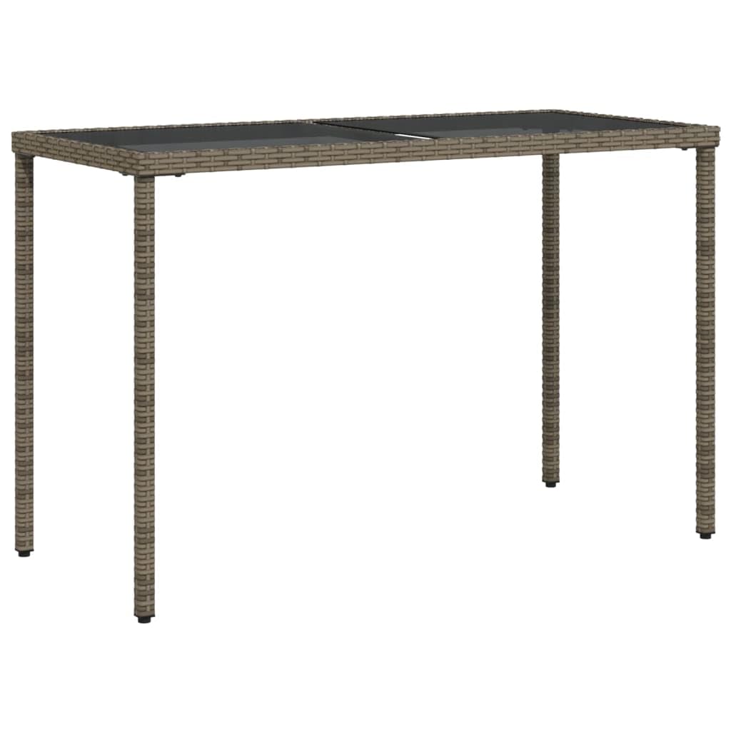 SYDE Stół ogrodowy ze szkła hartowanego rattanowego PE szary 115x54x74 cm