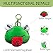Fuzzleehi Soft Frog Coin Purse Cartoon Frog Plush Rattle Stuffed Animal Toy Plush Purse Novelty Toy with Keychain Purses