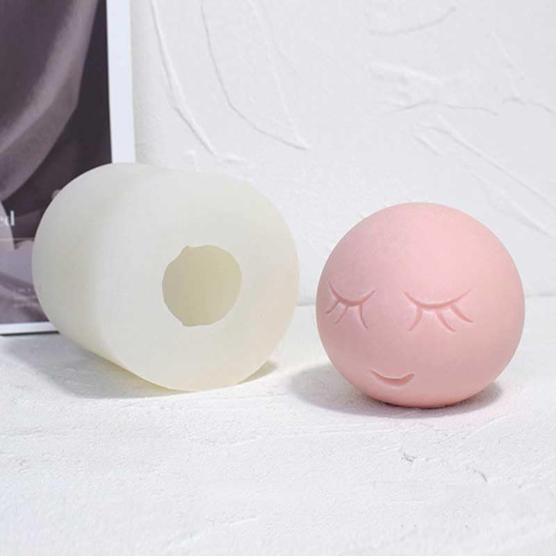 Miniatura 4 de Moldes de silicona con forma de bola sonriente para hacer velas, resina, velas de aromaterapia, jabón de cera hecho a mano, decoración del hogar,