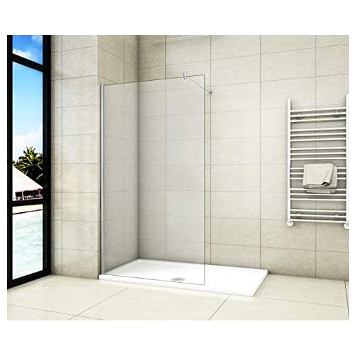 Aica Sanitär Duschwand Walk In Dusche 90cm Duschabtrennung 8mm NANO Glas Duschtrennwand 200cm Höhe
