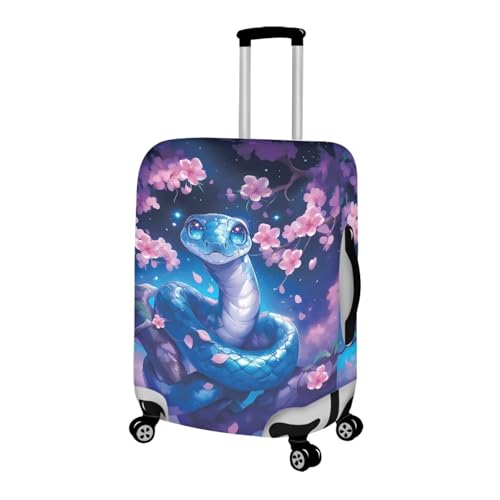 Image of Mumeson Peach Blossom Snake Luggage Cover for Suicase Fits 18-32 Inch Suitcase Dust Protector Luggage Protective Stain Resistant Baggage Gear Covers