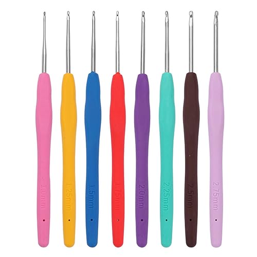 JOCXZI 8 Aiguilles à Crochet Set Couleur Crochet Tricot Extra Lon...
